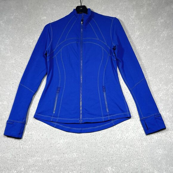 Lululemon Define Jacket Womens 10 Blue Full Zip Slim Fit Thumbholes Athleisure - Picture 1 of 11